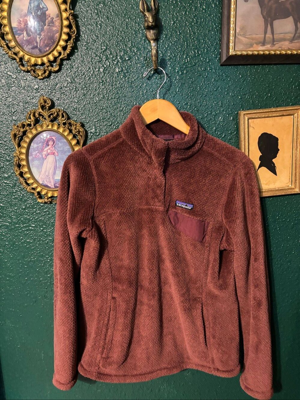Patagonia Purple Maroon Snap Tool Pullover Soft Sweater Size Medium